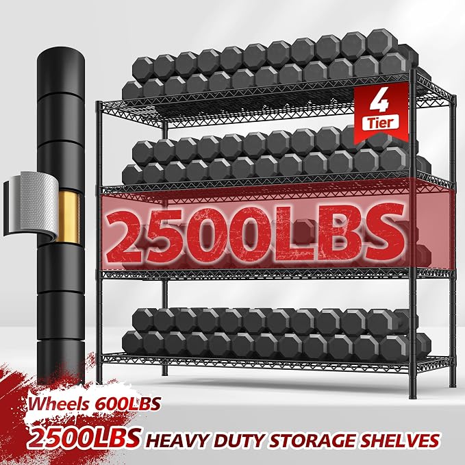 REIBII 75.6" H Storage Shelves 2500LBS Wire Shelving Unit - Image 5