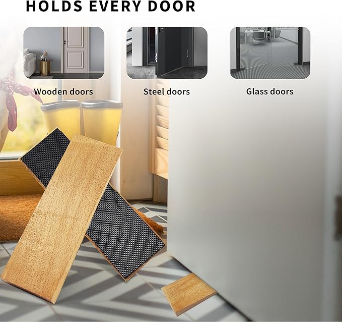 2 Pack Wooden Door Stop - Image 3