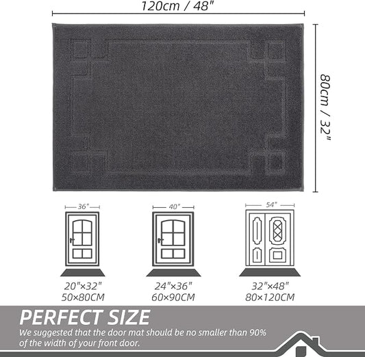 BEQHAUSE Door Mat 32" x 48", Non-Slip Door Mats Indoor Entryway Rugs Washable - Image 2