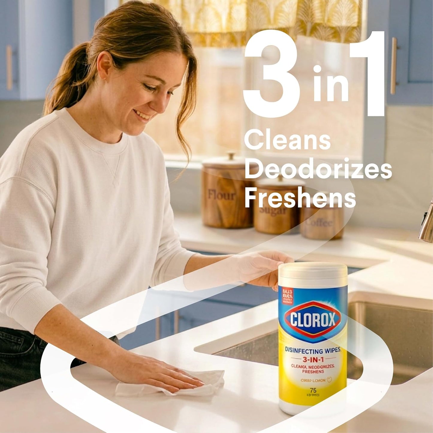 Clorox Disinfecting Wipes Back to School, Bleach Free, Crisp Lemon, 75 Count (Package May Vary)
