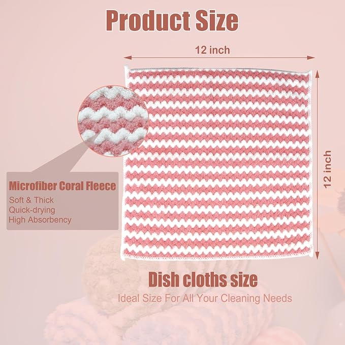 Microfiber Cleaning Cloth, 12 Pack 12"x12" Dish Towels - Image 6