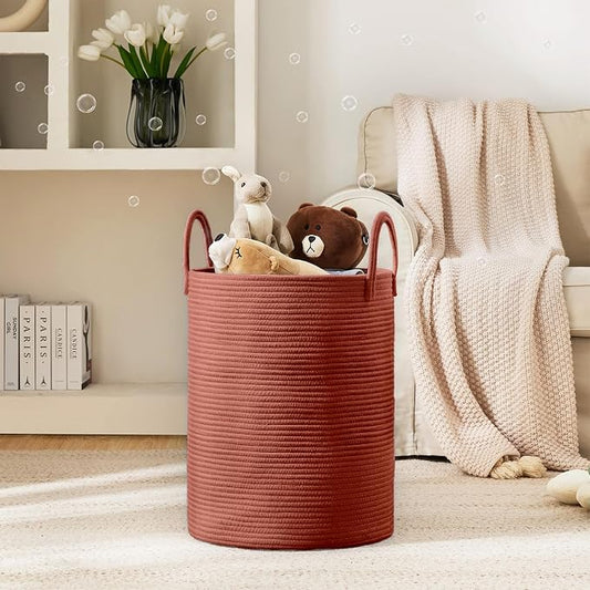 YOUDENOVA Laundry Hamper Basket, Woven 58L Tall Laundry Basket - Image 2