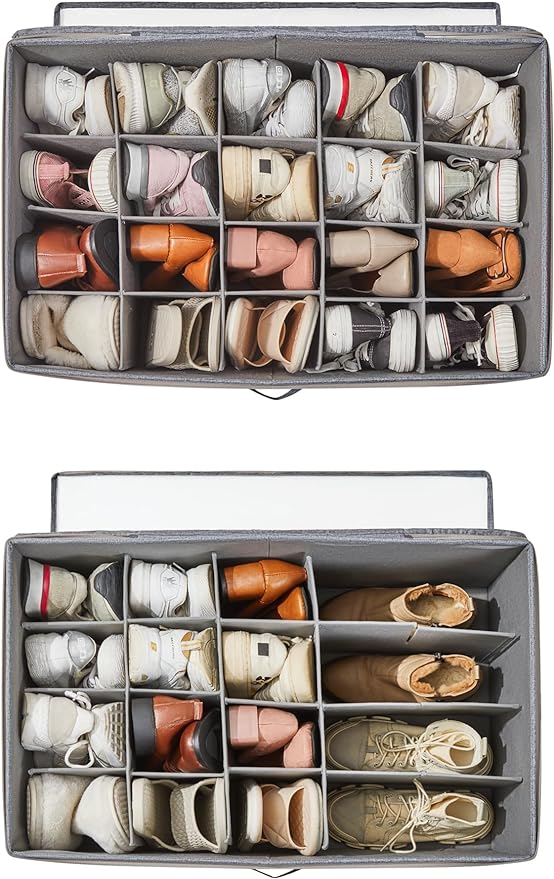 Shoe Storage Organizer for Closet, Shoe Box Organizer, Space Saving Foldable - Image 4