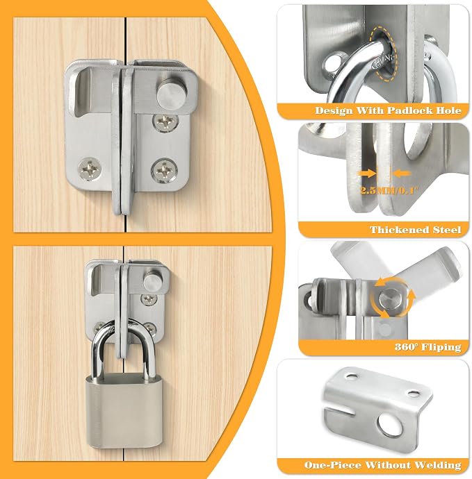 Alise Flip Latch Gate Latches Slide Bolt Latch Safety Door Lock Catch - Image 4