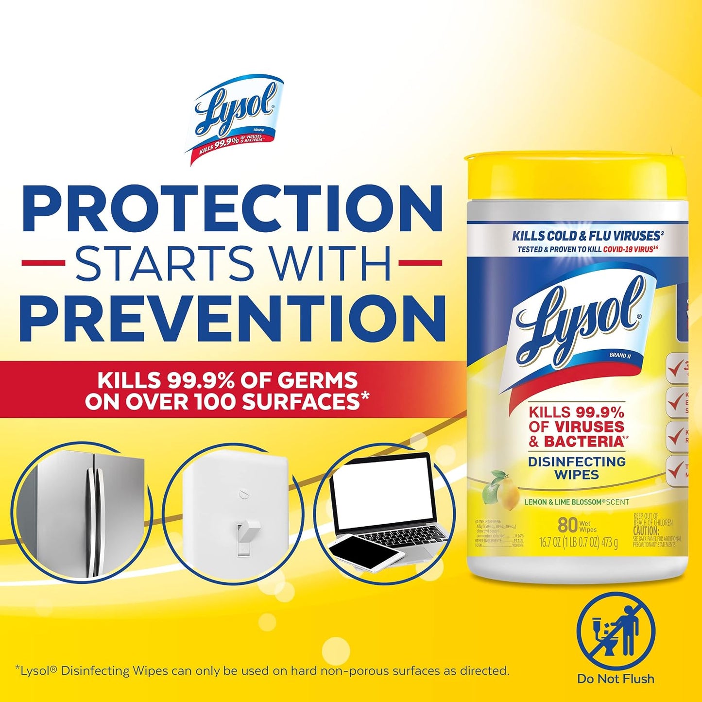 Lysol Disinfectant Wipes, Multi-Surface Cleaning Wipes, For Disinfecting and Cleaning, Lemon and Lime Blossom, (1 Pallet of 75 Packs, 450 Count Total)