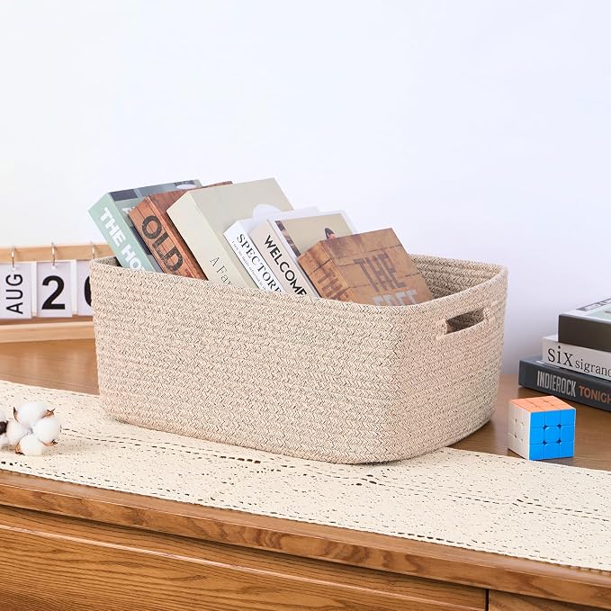 Large Storage Baskets for Organizing, Closet Shelf Baskets for Clothes Blanket