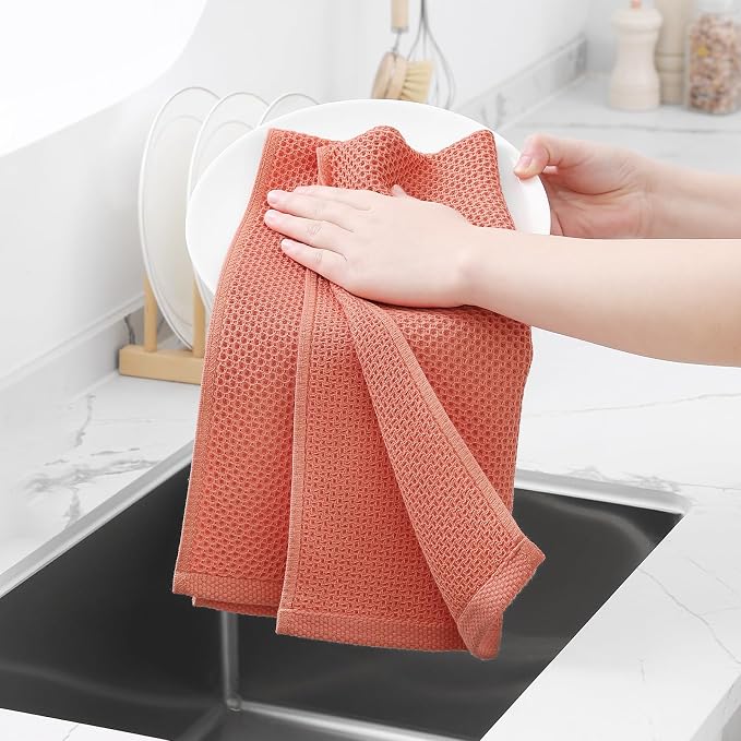 Homaxy 100% Cotton Waffle Weave Kitchen Dish Towels, Ultra Soft Absorbent Quick - Image 4