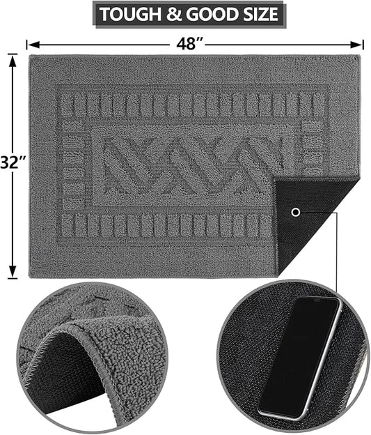 FONEYI Indoor Doormat, Front Back Door Mat Rubber Backing Non Slip Door Mats - Image 2