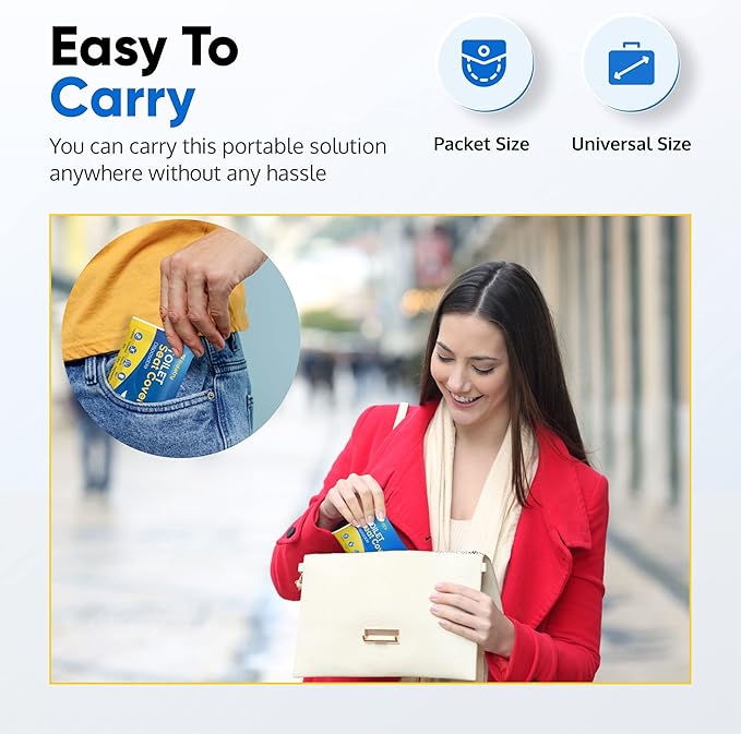 Toilet Seat Covers Disposable Flushable Travel Pack of 50 XL-Disposable Toilet - Image 6
