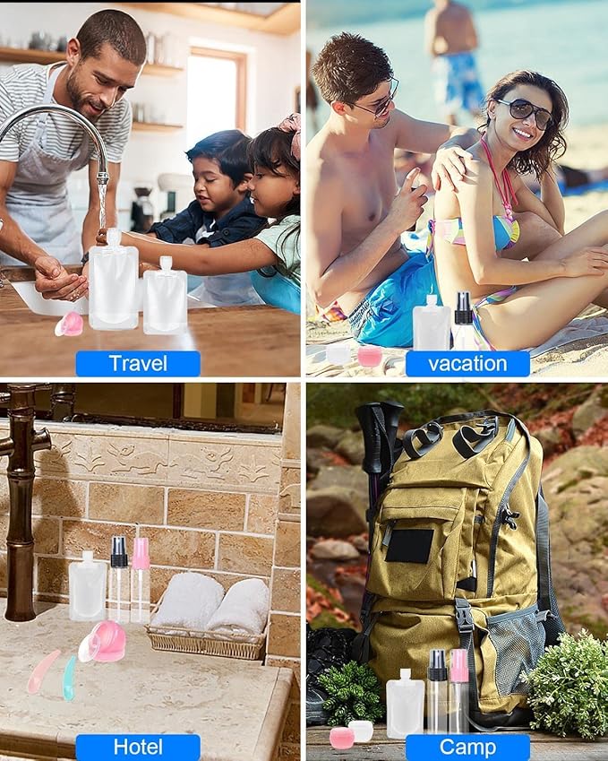 17 Pack Travel Pouches for Toiletries, TSA Approved, Travel Size Portable - Image 4