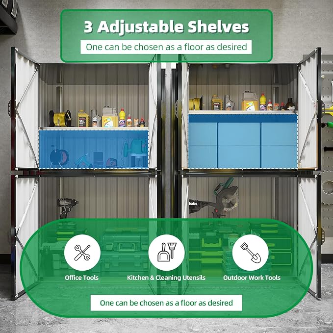 AECOJOY Large Outdoor Storage Cabinet Waterproof - Image 3