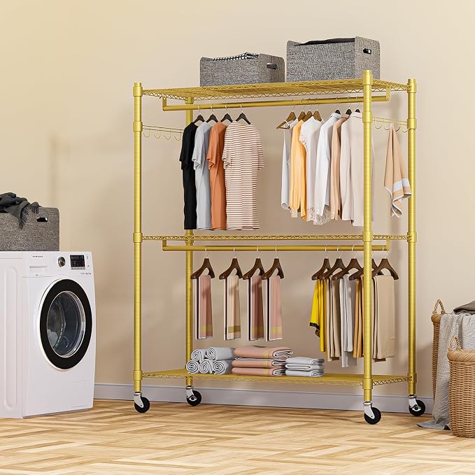 Homdox Gold Heavy Duty Clothes Rack - Image 7