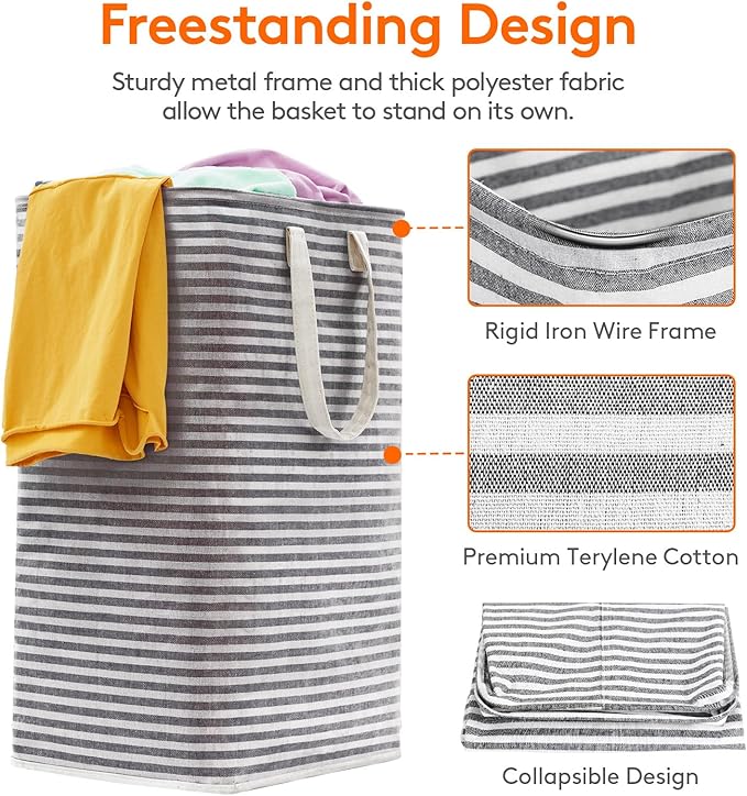 Lifewit 6 Pack Laundry Hamper Large Collapsible Laundry Baskets, Freestanding - Image 2