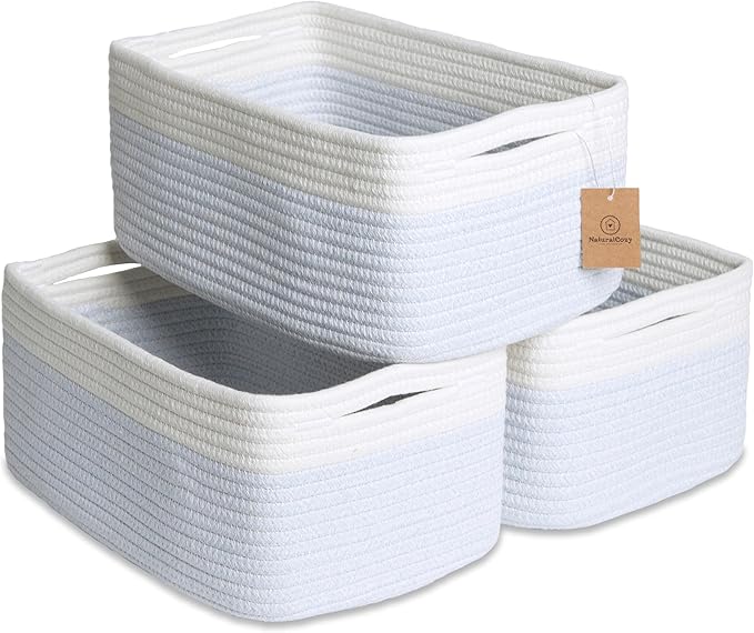NaturalCozy 13.5”x8.5”x5.5” Rectangle Storage Baskets by NaturalCozy