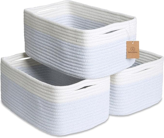 NaturalCozy 13.5”x8.5”x5.5” Rectangle Storage Baskets by NaturalCozy