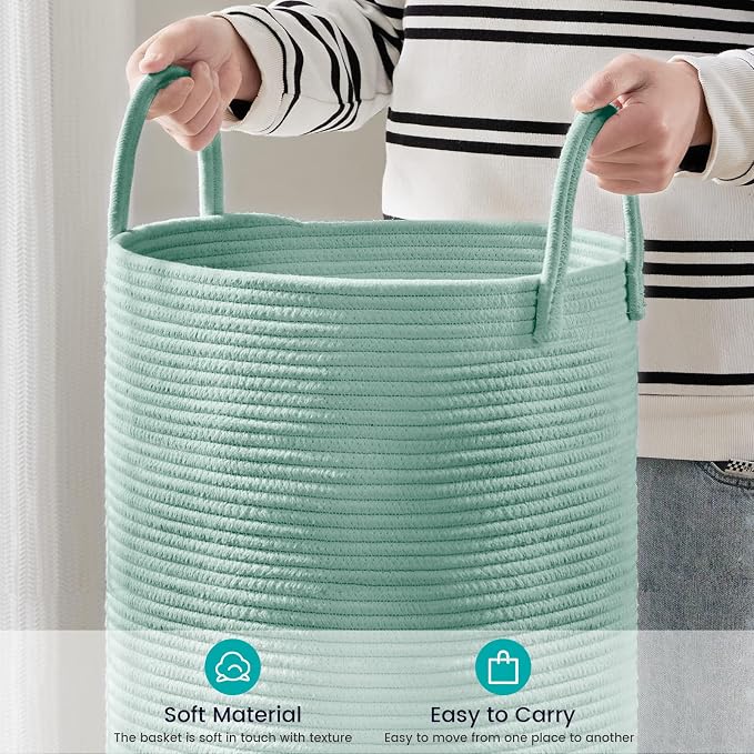 YOUDENOVA Laundry Hamper Basket, Woven 58L Tall Laundry Basket - Image 4