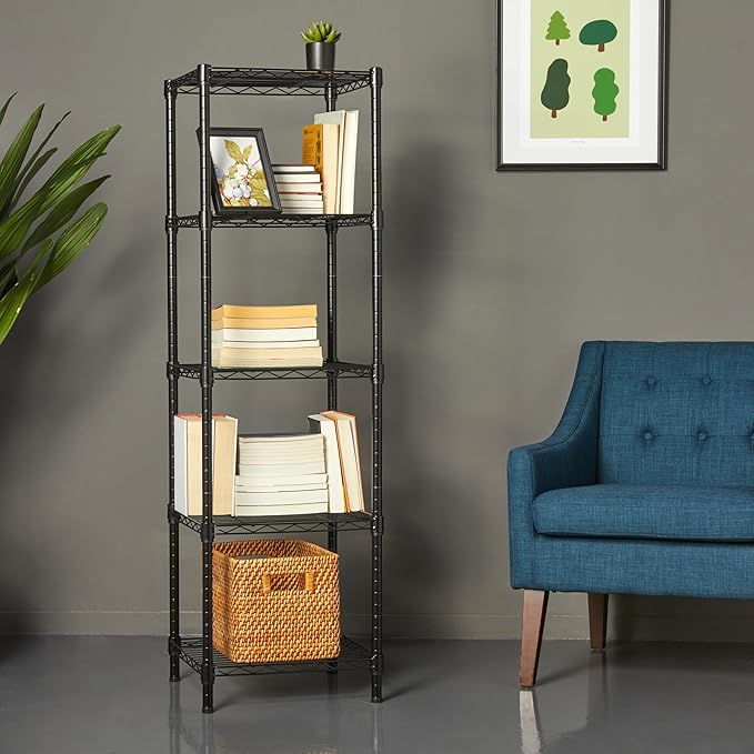 Amazon Basics 5-Shelf Tower Adjustable Storage Shelving Unit, 16 D x 16 W x 54 - Image 6