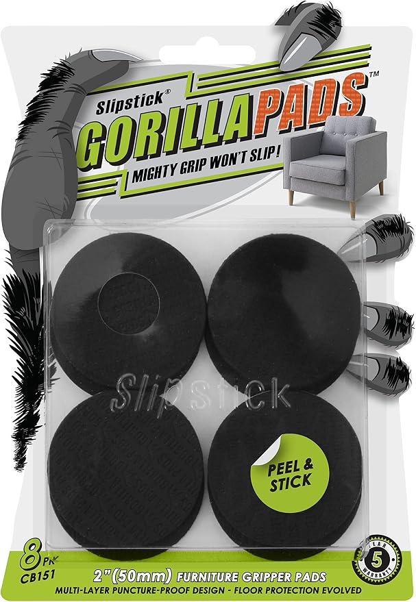 Slipstick GorillaPads Non Slip Furniture Pads/Gripper Floor Protectors 2 Inch by Slipstick