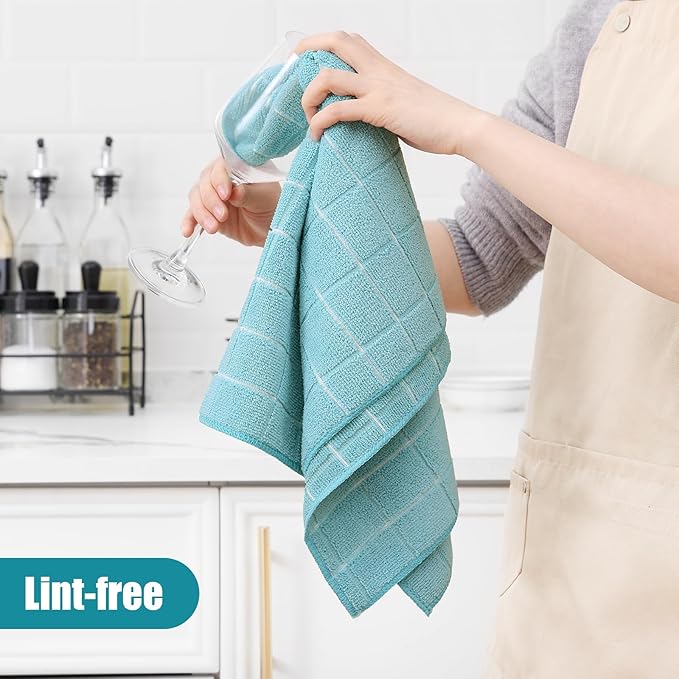 Homaxy Microfiber Kitchen Towels and Dishcloths Set, 12 Pack Soft and Absorbent - Image 4