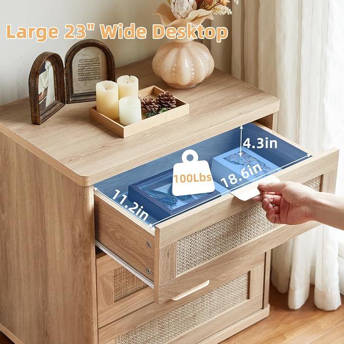 LEYAOYAO Rattan Night Stand - Image 3