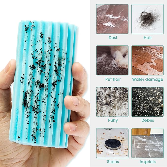 4 Pack Damp Dusting Sponge Duster, Reusable Household Cleaning Sponge Tool - Image 3