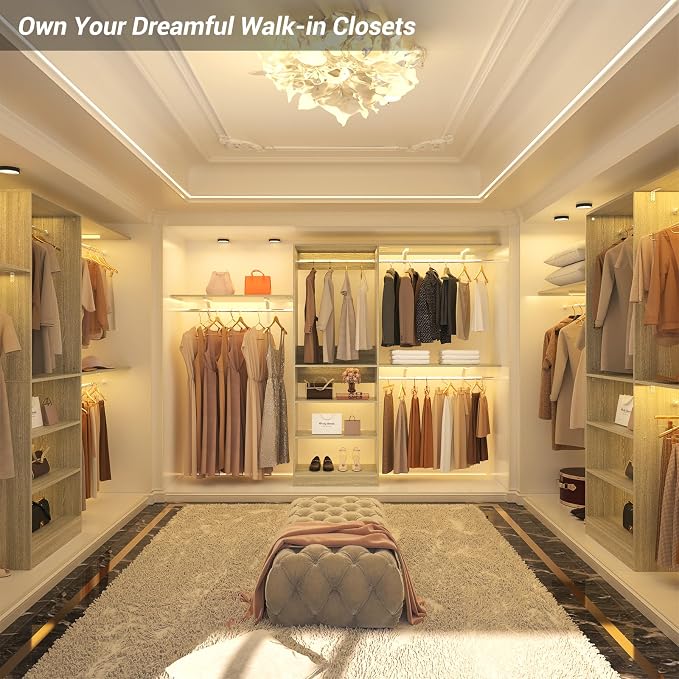 8FT Closet System with Shelves, Wall Mount Bedroom Wardrobe Walk-in Closet - Image 8