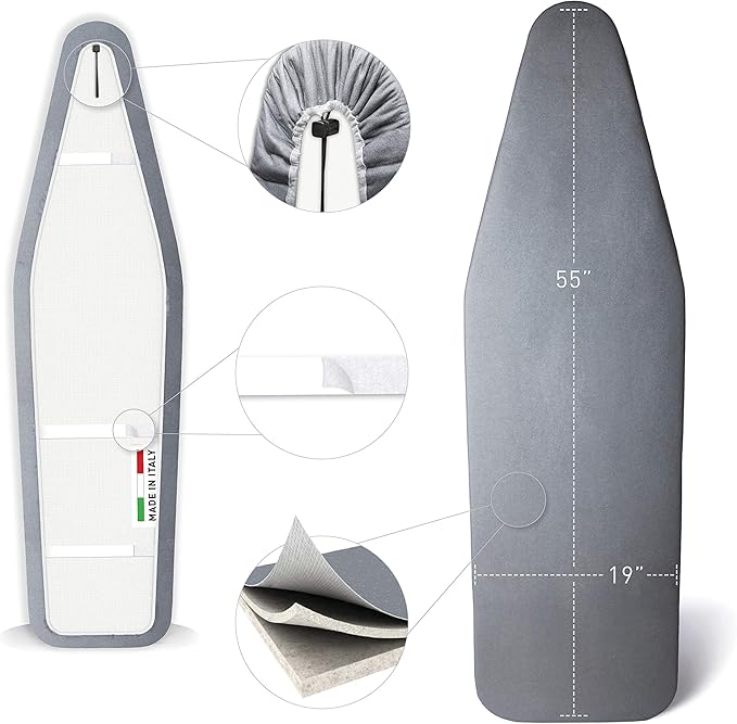 TIVIT Ironing Board Cover 19 x 55, Made in Italy. Pro Grip Pad Covers w/3 - Image 9