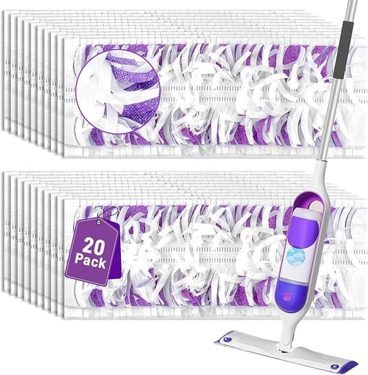 20-Pack Disposable Microfiber Power Mop Pad Refills Compatible by Unknown