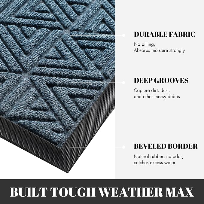 Yimobra Large Door Mat 36x24, All-Weather Waterproof Non-Slip Welcome Matt - Image 2