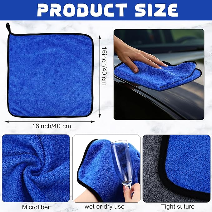 Tallew 50 Pcs Microfiber Towels 16 Inch x 16 Inch Microfiber Cloth Car Drying - Image 3