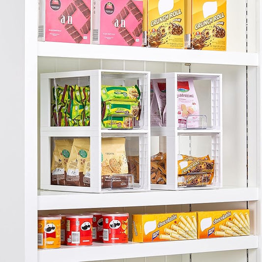 Vtopmart 4 Pack Large Stackable Storage Drawers, Easily Assemble Acrylic - Image 2
