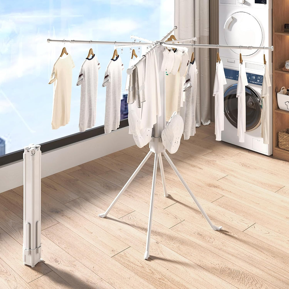 Multi-Functional 4-Leg Clothes Drying Rack, Large Capacity Foldable & Col...