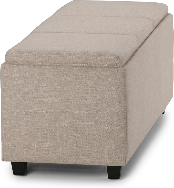 SIMPLIHOME Avalon 42 inch Wide Contemporary Rectangle Storage Ottoman in - Image 10