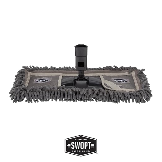 SWOPT 18” Microfiber Dust Mop + 60" Steel Handle, Combo — Dust Mop Head - Image 3