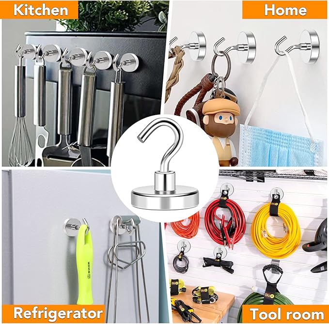MIKEDE Magnetic Hooks Heavy Duty, 170Lbs+ Super Strong Magnet Hooks - Image 7