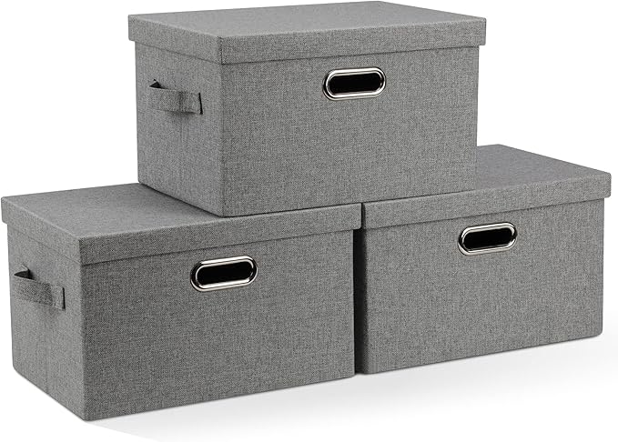 Medium 15" 21 Quart Collapsible Stackable Storage Bins by GraciadecoStorage