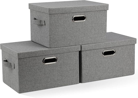 Medium 15" 21 Quart Collapsible Stackable Storage Bins by GraciadecoStorage