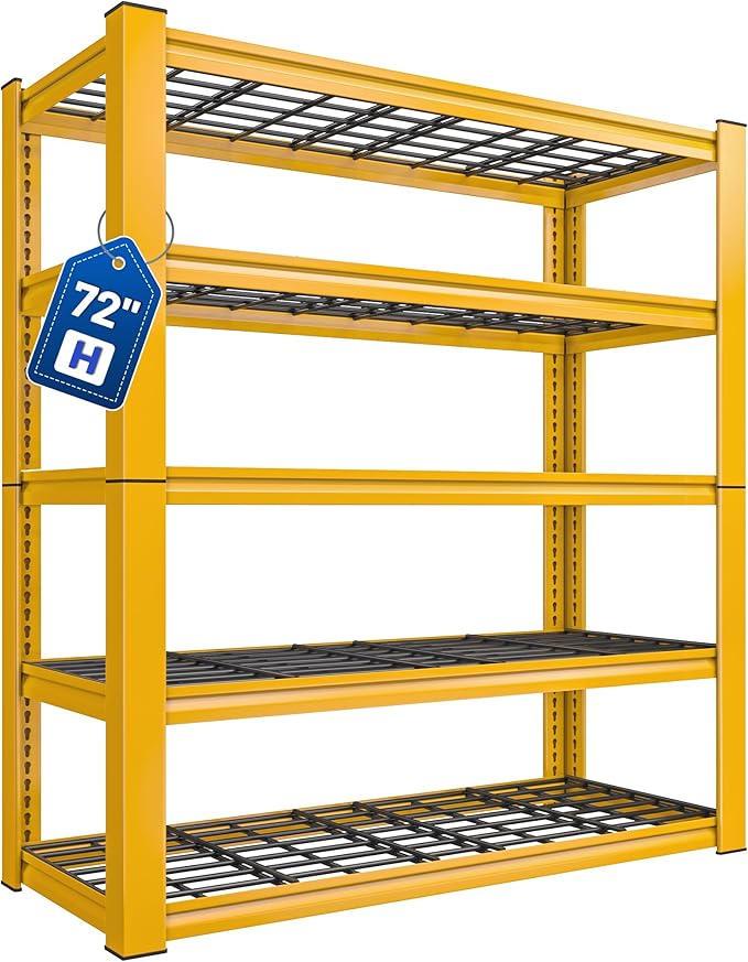 REIBII 72''H Garage Shelving 3010 LBS Storage Shelves Adjustable Metal Shelving by REIBII