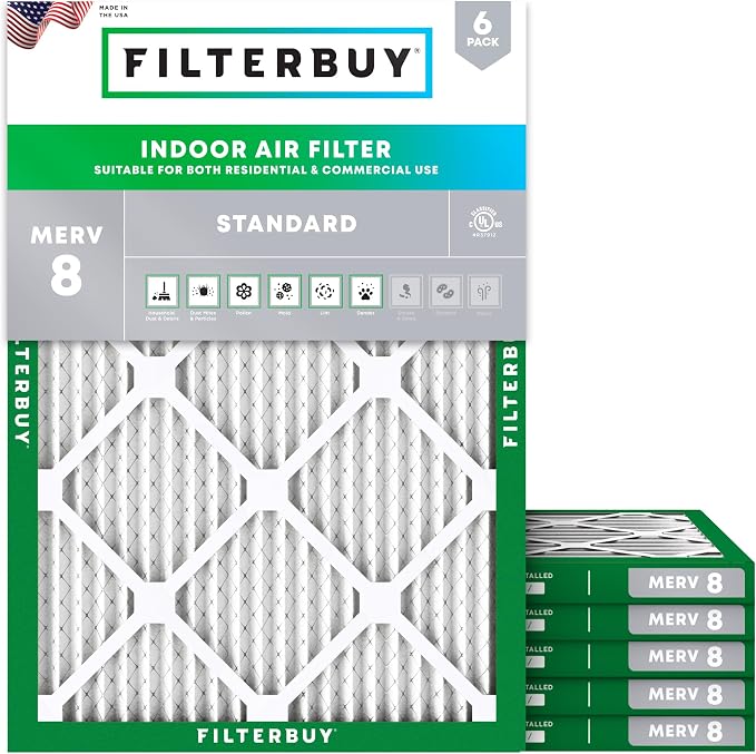 Filterbuy 8x14x1 Air Filter MERV 8 Dust Defense Replacement, Electrostatic by Filterbuy