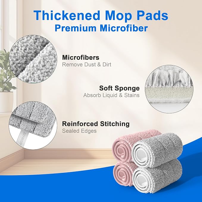 JOYMOOP Mop Replacement Pads, Reusable Microfiber Mop Pads - Image 2