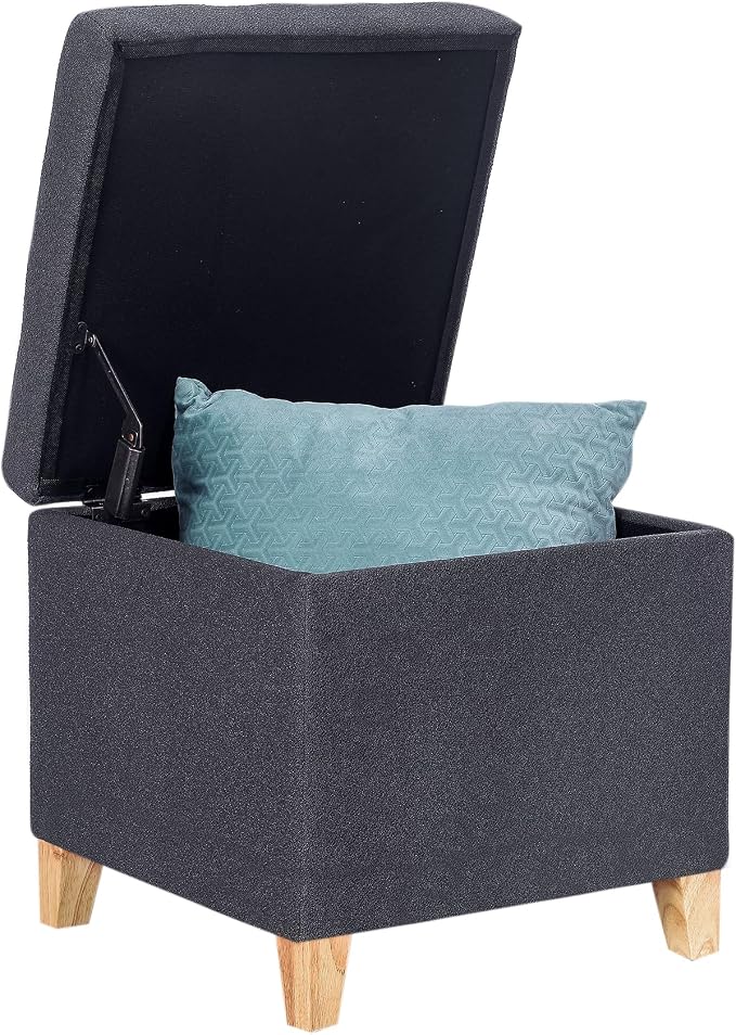 Adeco Fabric Storage Ottoman Bench - Image 4