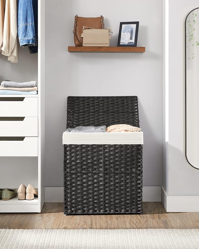 SONGMICS Laundry Hamper with Lid, 110L Clothes Hamper with 2 Removable Liner - Image 9
