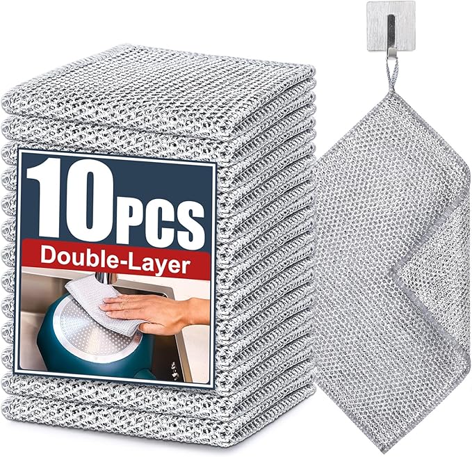 Navona 10 Pcs New Upgrade Steel Wire Dishcloth, Double-Layer Steel Wire by Unknown