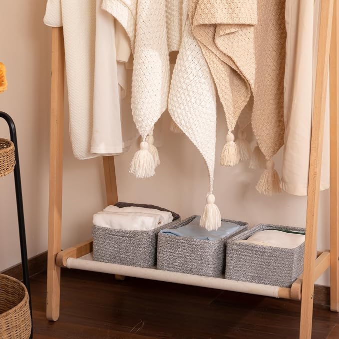3 Pack Small Storage Baskets for Organizing, Cute Woven Decorative Gift Baskets - Image 6