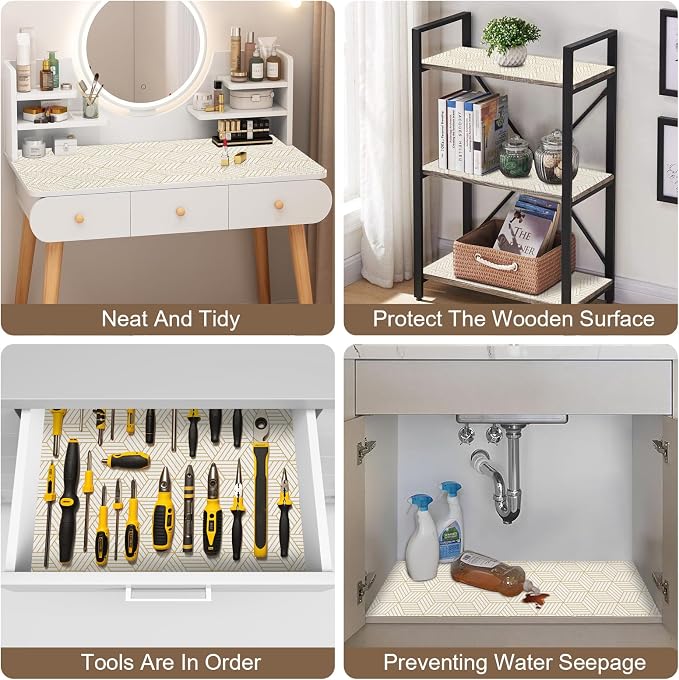 OcePor Non-Adhesive Drawer and Shelf Liner 12IN x 30FT, Non Slip Cabinet and - Image 5