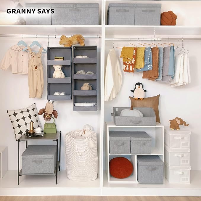 GRANNY SAYS 3-Shelf Hanging Closet Organizer and Storage, Collapsible Hanging - Image 8