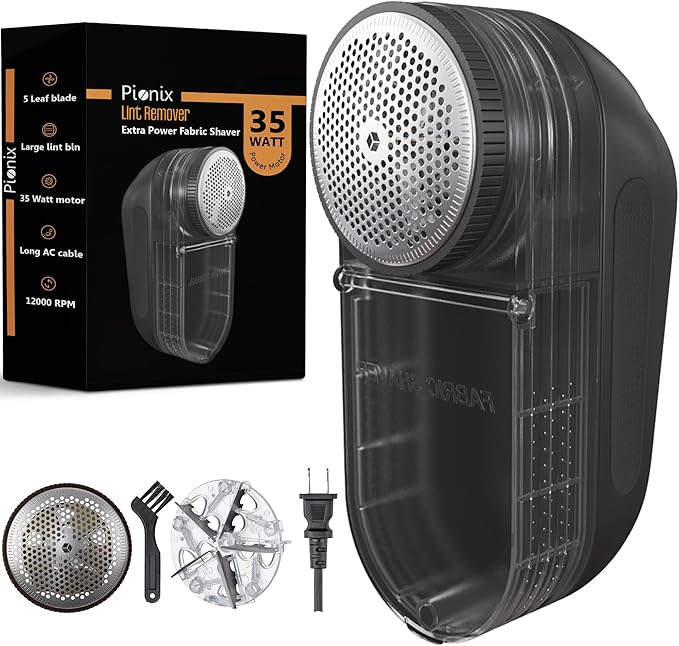 Pionix Extra Power Fabric Shaver - 35W Electric Lint Remover by Pionix