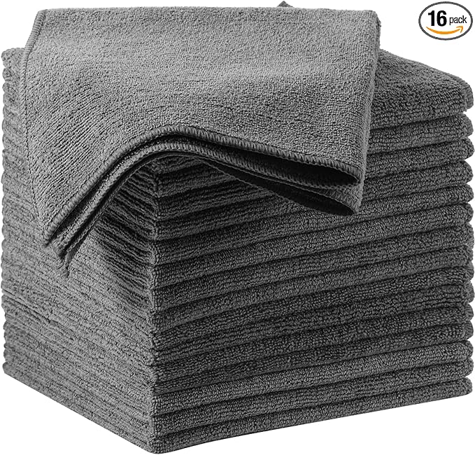 16 Pcs Microfiber Cleaning Cloth 16x16 Inch Microfiber Towels by Oudain