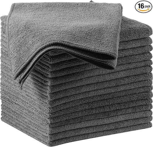 16 Pcs Microfiber Cleaning Cloth 16x16 Inch Microfiber Towels by Oudain