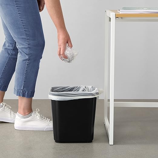 Amazon Basics Small Trash Can, Rectangular Commercial Office Wastebasket - Image 6